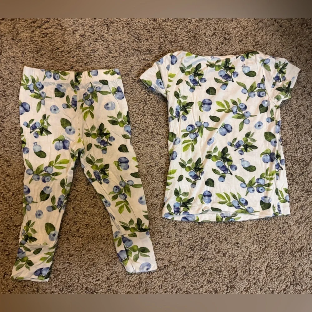 Post Peanut Kids Blueberry Carolina Print Pajamas Set